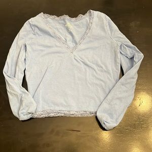 baby blue Hollister long sleeve
